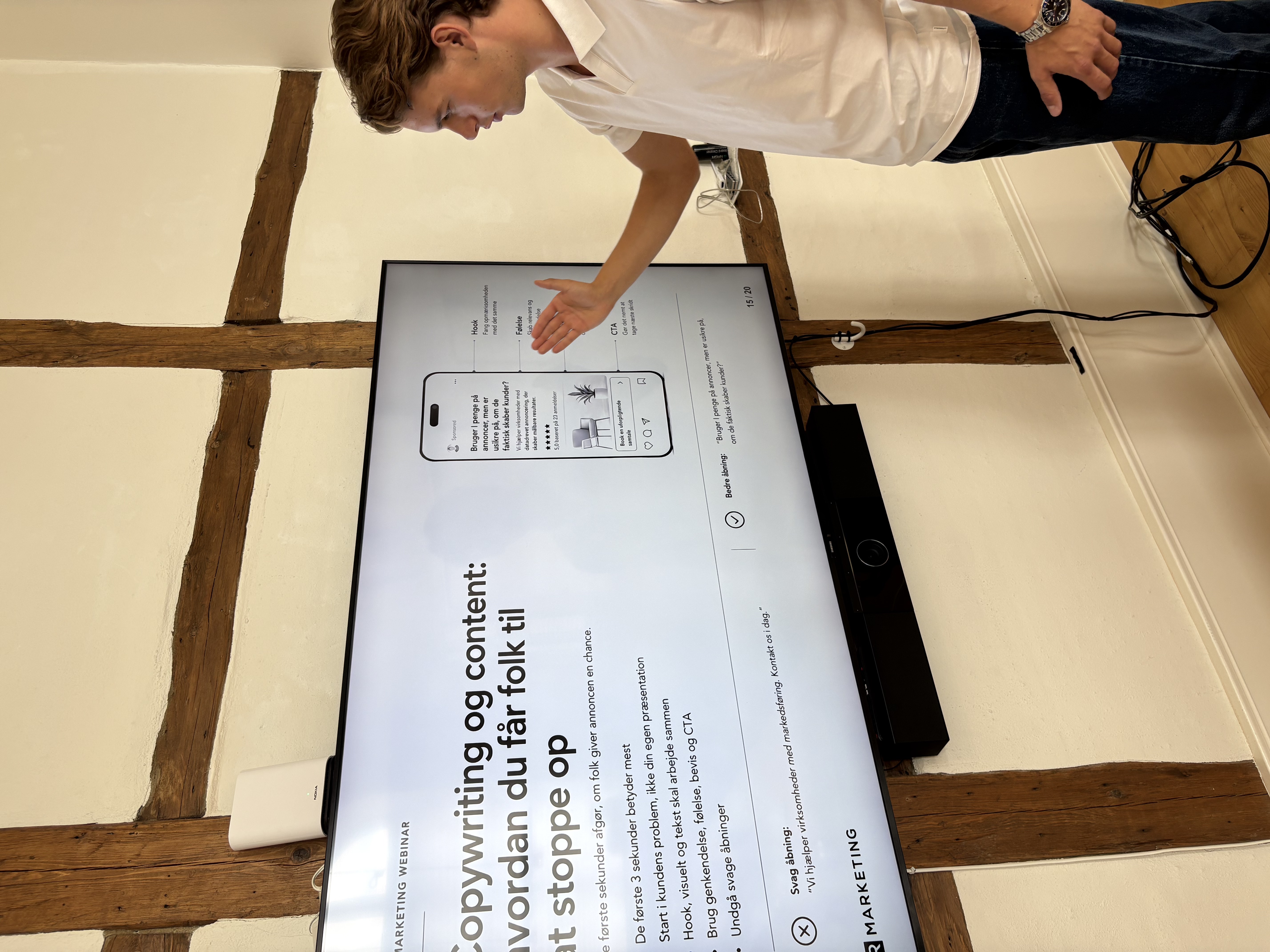 Gennemgang af copywriting på webinaret